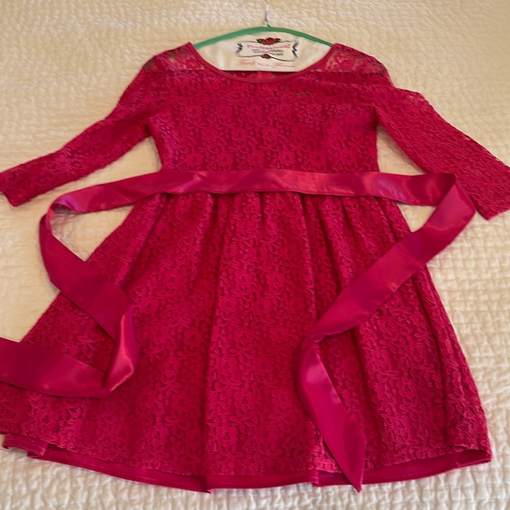 Chasing fireflies Lipstick girl pink lace dress size 12 years
